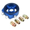 Blue Aluminum Universal Oil Filter Temperature Cooler Gauge Sandwich Plate