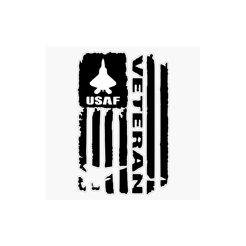HOF Trading Us Air Force Black Veteran Flag Vinyl Sticker