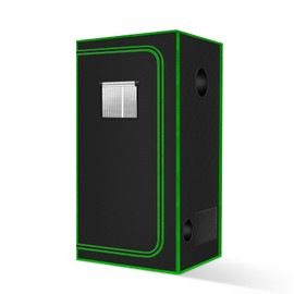 MELONFARM 34"x34"x72'' Grow Tent, High Reflective 600D Diamond Mylar Canvas with Observation Window and Floor Tray for Hydroponic Indoor Plant Growing