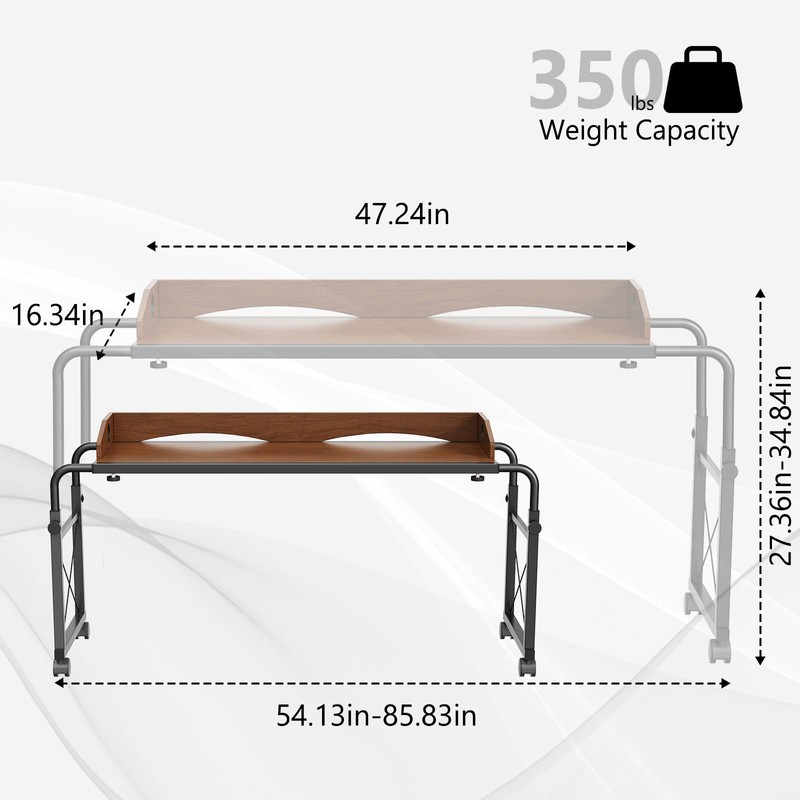 BYMECOST Laptop Desk for Bed, Adjustable Height & Length Laptop