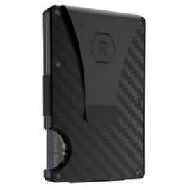 The Ridge Wallet - Slim Minimalist Compact Wallet and Card Holder| RFID Protected Front Pocket Wallets | Integrated Money Clip | Carbon Fiber 3K