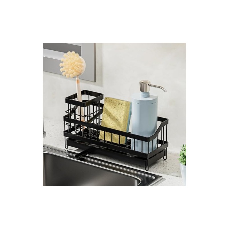 スポンジラック スポンジホルダー 防錆 キッチン用 スポンジ置き ふきん掛け付き たわしホルダー 洗面所/キッチン収納