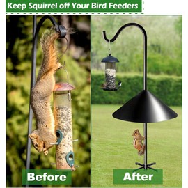 Fandature 19 Inch PP Squirrel Proof Baffle for Protecting Outside Pole Bird Feeders and Bird Houses, Pole Mount Raccoon and Squirrel Guard Stopper for Shepherd Hooks - Black, 2 Pack