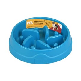 Fancy Pets Plato de Alimentación Lenta para Perros y Gatos, Plástico Antiderrapante Grande