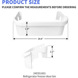 Paquete de 2 contenedores actualizados para puerta frigorífica y congelador compatibles con Frigidaire Kenmore Repisa de puerta 240351600, 240351607
