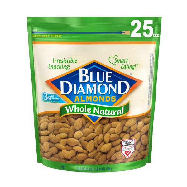 Blue Diamond Almonds, Whole Natural, 25 Ounce