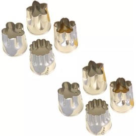 JapanBargain 2 Pack Set of 4 Stainless Steel Vegetable Cookie Cutters Made in Japan S-3252x2