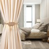 Wanmu 2 Pcs Mini Magnetic Curtain Tiebacks, Boho Jute Curtain