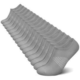 wernies No Show Socks Womens 8 Pairs, Ankle Non Slip Low Short Invisible Thin Liner Socks Grey 8-11