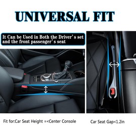 Fosdonge Upgraded Car Seat Gap Filler 2 Pack，Car Gap Filler Prevent Things from Falling Between Seat and Center Console, car Accessories Cool (Black)