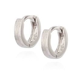 NKlaus Pair of Creole Earrings Baby Small 925 Silver 9 mm Tarnish-Proof Gloss or Matte, Silver