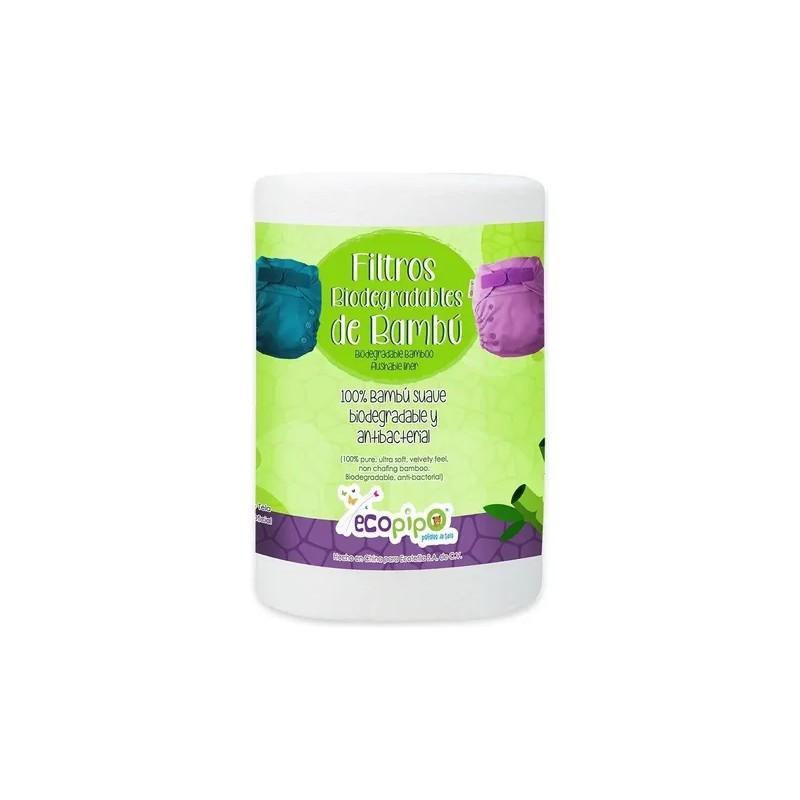 Rollo 100 filtros de bambú Ecopipo compostables no reutilizables 17x29