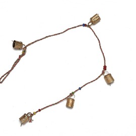 Set of 2 Rustic Vintage bell hangings for Home decor Wall decoration Garden - 5 handmade in a string Bell Chime Cow Cat Cattle bells Gifting