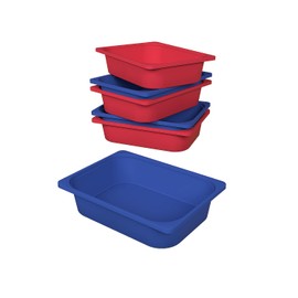 Comfyt Storage – Organizer Plastic Bins for Classroom, Kids Room and Home, 6-Pack (Multi)