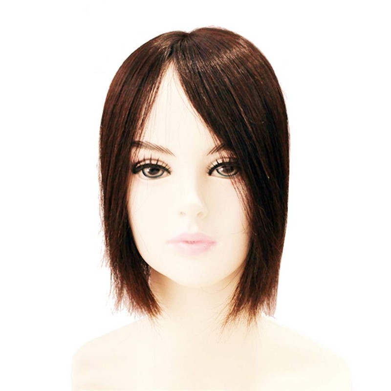 Human Hair Crown Wiglet Replacement Smart 10x8cm Topper Piece Side