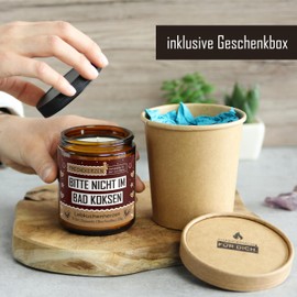 Bad Dekoration Duftkerze mit Spruch | Handgemacht aus Sojawachs | In Geschenkbox | Nachhaltiges Valentinsgeschenk | Lustige Gast Geschenk Idee | Freunde BFF, Mama, Kollegen |Lebkuchen