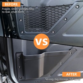 RERPRO Front Door Storage Pockets for Ford Bronco 2021 2022 2023 2024 2/4 Door Accessories Side Door Organizer Box Interior Expansion Accessory, Quality ABS, 1 Pair Black