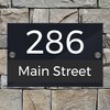 Badgemaster Modern Anthracite House Number Sign Plaque Stainless Steel Standoffs