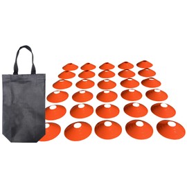 SPEEDMARK Marker Cones Set, Training Cones, Soccer Futsal, Orange with Storage Bag, Set of 30