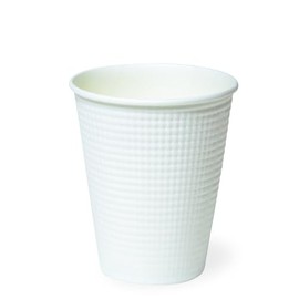 Sunup SMP-260E Paper Cups, Small, 50 Pieces, 8.6 oz, Embossed, Disposable, White Plain for Any Occasion, Embossed to Reduce Heat Transmitted to Your Hands, Polyethylene Laminated Inner Surface,
