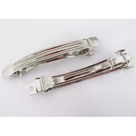 YYCRAFT 80 Pack French Barrette Hair Clips Fun Craft Beading Project,4 Sizes, Silver Tone