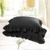 PiccoCasa Brushed Ruffle Pillowcases 2 Pack, Soft Breathable Pillow Covers
