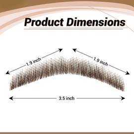 AIYCUN Fake Beard, Highly Realistic Human Hair Mustache, Brown Face Beard, Full Hand-Tied Lace Invisible Soft False Beards, Suitable For Makeup, Cospaly, Costume Party And Stage Performances(1 Pcs)
