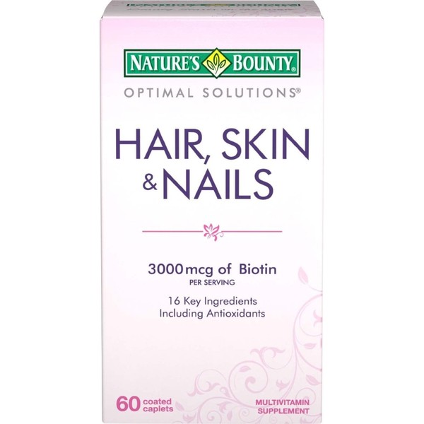 Nature's Bounty Hair, Skin and Nails Formula, 180 Coated Caplets (3 X 60 Count Packages)