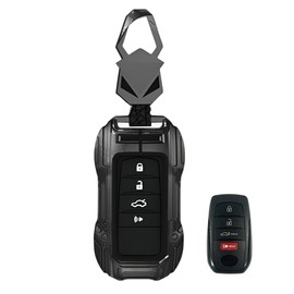 YONUFI Key Fob Cover for Toyota key Case Protector Metal Keychain Compatible for Venza Sienna Tundra Rav4 Prime Crown Corolla Cross Grand Highlander Hilux