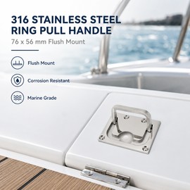316 Stainless Steel Ring Pull Handle for Flush Mount Use – Mirror Polished Lifting Grip for Boat RV Cabinet