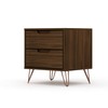 Manhattan Comfort Rockefeller Mid-Century Modern 2 Drawer Bedroom Nightstand, 20.08",