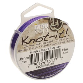 The Beadsmith Knot-it Nylon Cord - Chinese Knotting Cord, Purple Color, 0.8 mm Diameter, 15-Meter Spool