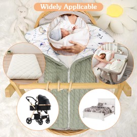 Yanmucy Baby Swaddle Blanket Multifunction Wrap Knitted Sleeping Bag Newborn Baby Receiving Blankets Stroller Wrap for 0-12 Months (Green)
