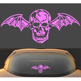 Avenged Sevenfold A7X Death Bat Metal Band Vinyl Decal Sticker (15" x 6.5", Pink)