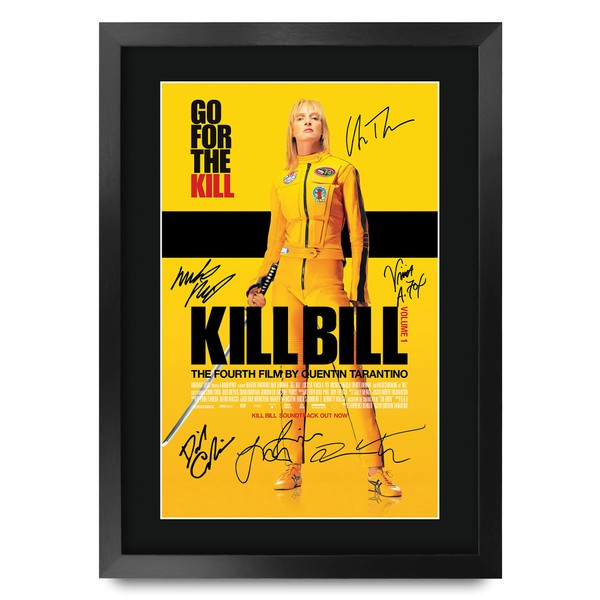 HWC Trading FR A3 Kill Bill Vol. 1 Cadeaux imprimés affiche photo autographe signée pour les fans de cinéma - A3 Encadré