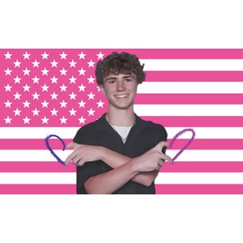 MAGJIUKE Walker Celebrity American Flag Tapestry - 3x5 Ft Outdoor, Pink Scobell USA Wall Polyester Banner for Bedroom
