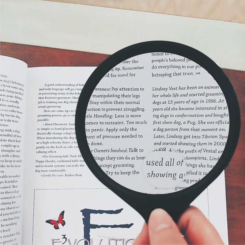 MAGDEPO High Magnification Handheld Magnifier Reading Magnifier Handheld 100mm Diameter