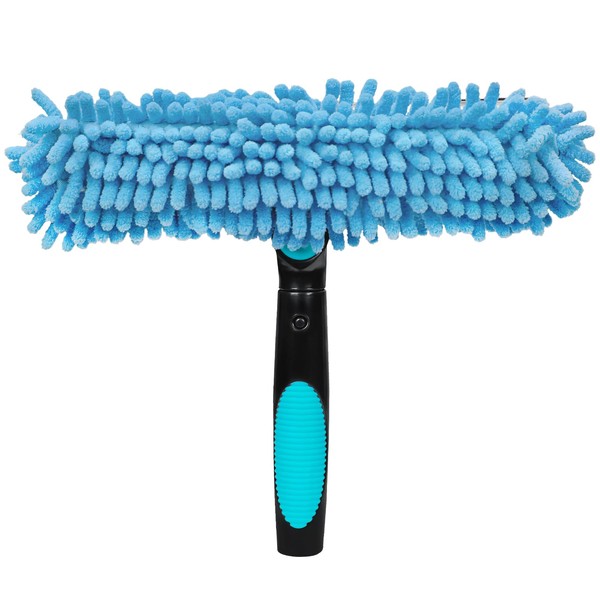 Window Squeegee Replacement Head – 2-in-1 Microfiber Scrubber & Rubber