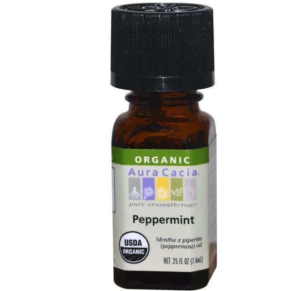 Aura Cacia Organic Peppermint Oil - 0.25 fl oz