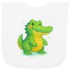 inktastic Cute Green Crocodile Cartoon Illustration Baby Terry Cloth Bib