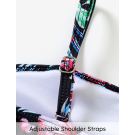 PATPAT Girls One Piece Swimsuits Ruffle Bathing Suits for Kids Swimwear Beach Summer Swim Suits, Tropical Black, 11-12 Years