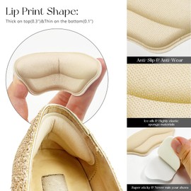 Daily Treasures 6 Pairs Heel Pads for Shoes & Ball of Foot Cushions,Ice Silk Heel Inserts Heel Grips for Womens Men Shoes Too Big,Reusable Heel Protectors Anti Slip Rub Blister(Apricot+Black)