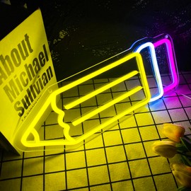 Pencil School Teacher Neon Signs for Wall Decor,Dimmable Teacher Welcome Sign,USB Powered for Classroom Student Kids Room Man Cave Birthday Gifts(15.7 * 6.2in)