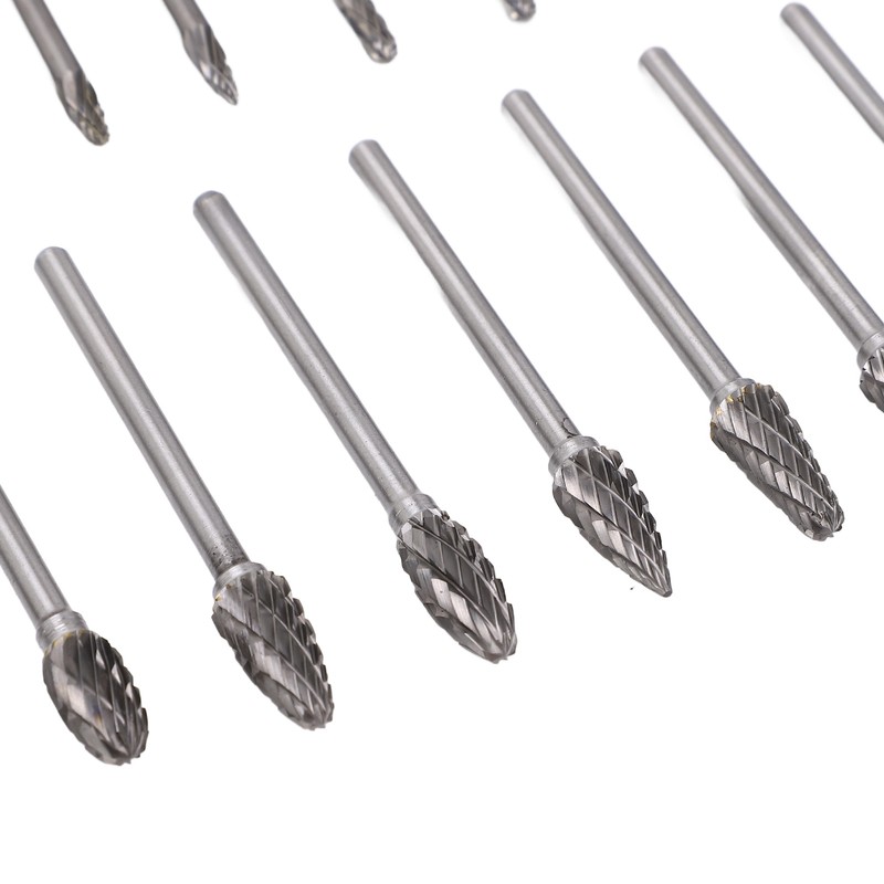 20Pcs Tungsten Carbide Carving Bits Double Cut Rotary Burr Set