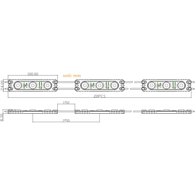 Q QINGCHEN 110V AC 3.0W LED Module 6500K White Decorative