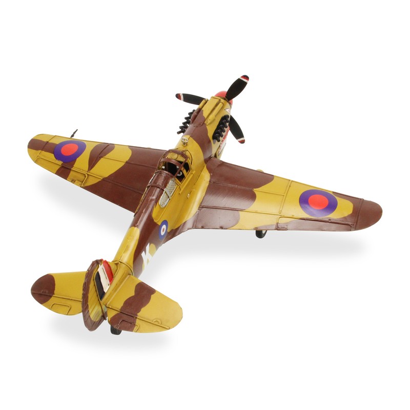 Homeroots 6" Yellow and Brown Metal Hand Painted 1941's P-40