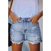 Sovoyontee Women's High Waist Denim Shorts Destroyed Ripped Jeans Summer,