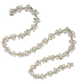 Tnfeeon Rhinestone Trim, 1 Yard Sparkling Rhinestone Flower Chain Trim Crystal Chain Applique for Sewing Crafts Wedding Clothing (2 cm Wide Protein Diamond Chain)