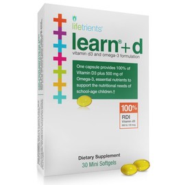 Lifetrients Learn+D - Vitamin D3, Omega 3 Formulation - 30 Mini Softgels