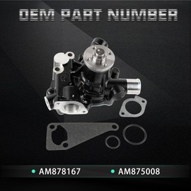 Seaforie AM875008 Water Pump Compatible with John Deere Garden Tractor 322 330 332 Compact Utility 655 Skid Steers 375 3375 Front Mowers F912 F915 AM875008